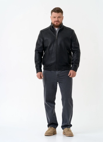 Мужская куртка бомбер из эко кожи