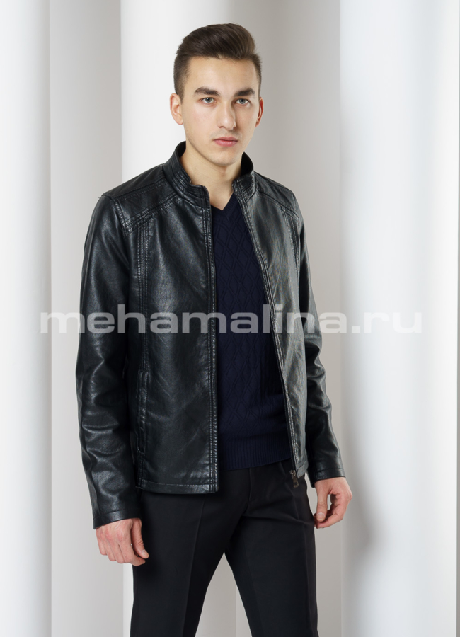 Куртка из эко кожи на молнии модель № 8820 универмаг малина