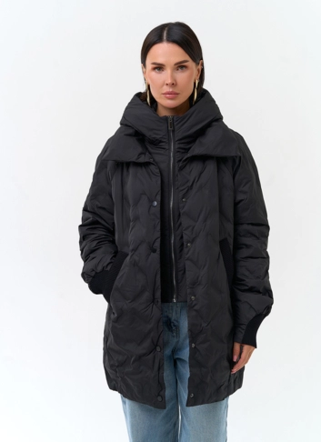 Удлиненная куртка с капюшоном
