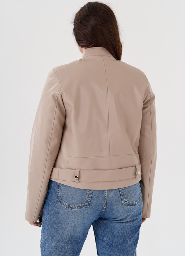 Светлая куртка из эко кожи  модель № 24219 в кредит