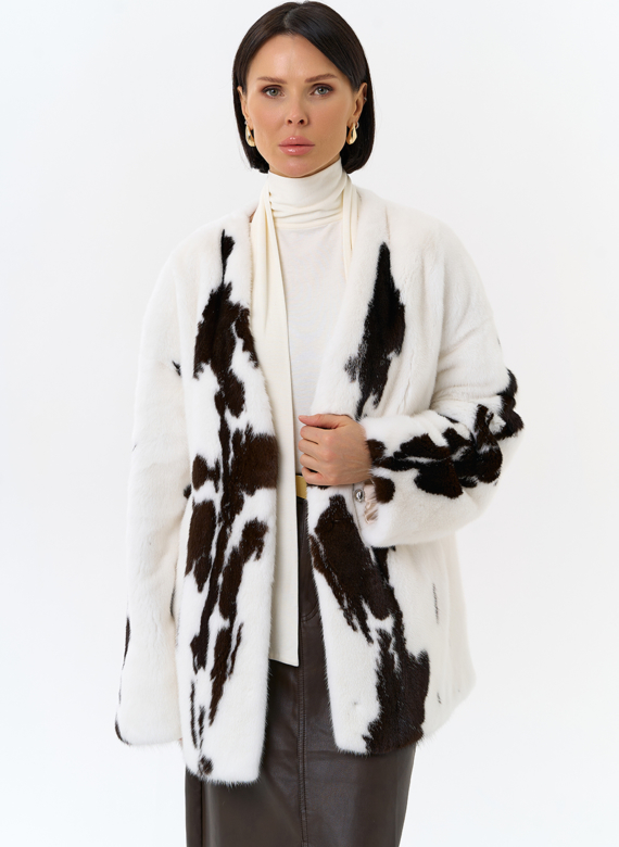 Жакет из меха норки в расцветке "ягуар"