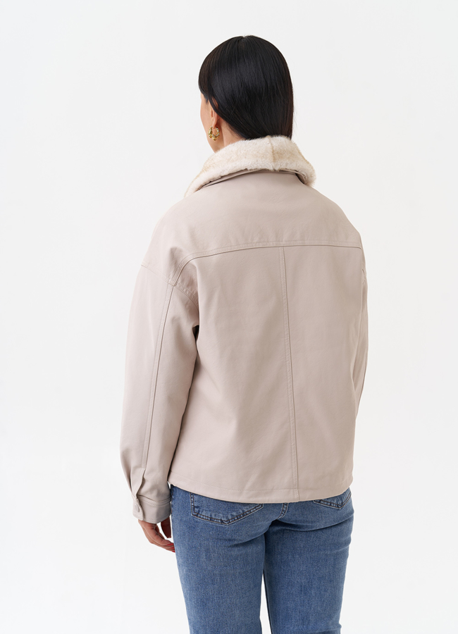 Куртка весенняя из искусственной кожи  модель № 2181 в рассрочку