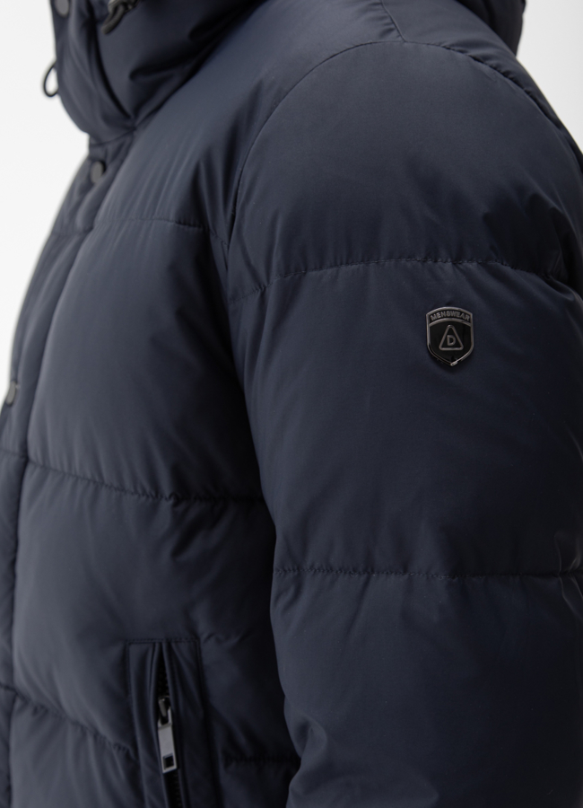 Мужской пуховик с капюшоном  модель № 27998 универмаг малина