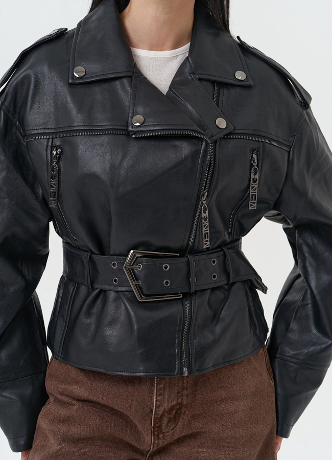 Куртка косуха из эко кожи черного цвета модель № 30305 универмаг малина