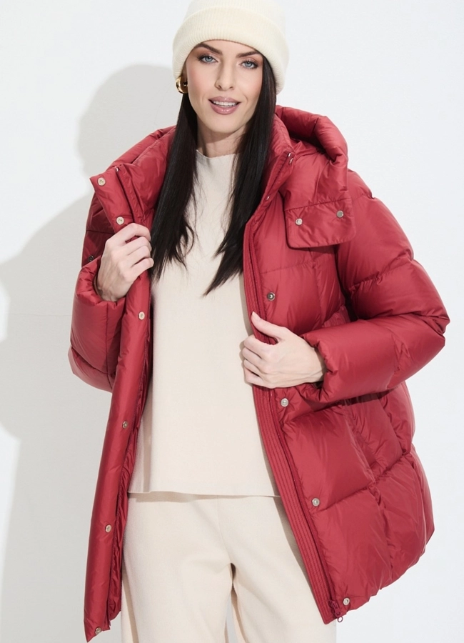 Женский пуховик с капюшоном модель № 33750 универмаг малина фото