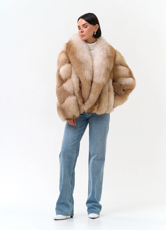 Шуба из меха лисы модель № 34154 в кредит