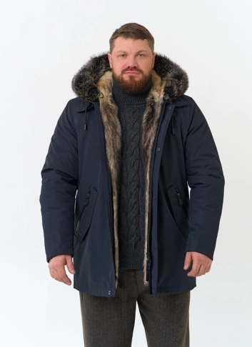 Парка мужская на мехе из волка фото
