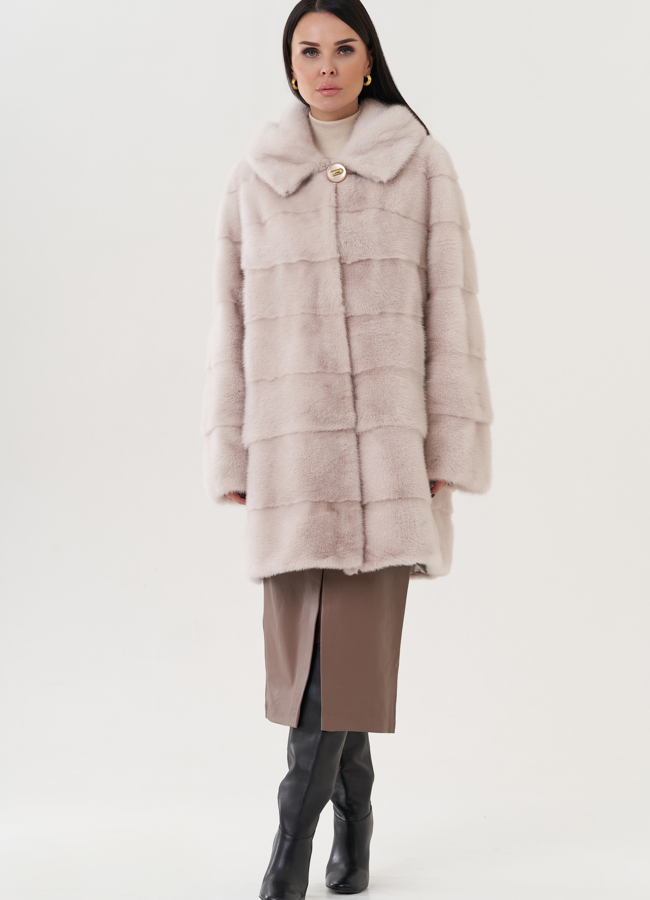 фото Шуба из норки с капюшоном  модель № 24957