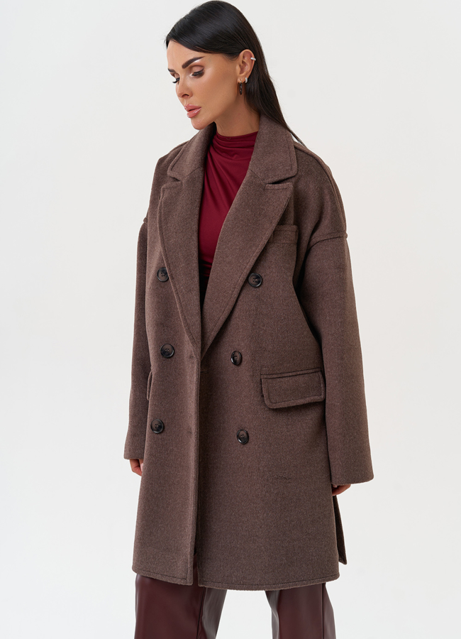 Двубортное женское пальто модель № 31213 универмаг малина