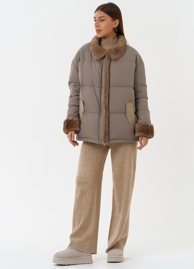 Куртка с отделкой из меха норки модель № 28833 в рассрочку